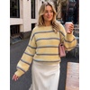 image:imageZESICA Womens Striped Fall Winter Sweaters Oversize Cozy Casual Work OutfitYellow
