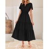image:imageZESICA Womens Summer Casual Short Sleeve Boho Midi DressBlack