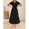 image:imageZESICA Womens Summer Casual Short Sleeve Boho Midi DressBlack