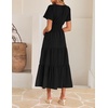 image:imageZESICA Womens Summer Casual Short Sleeve Boho Midi DressBlack