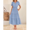 image:imageZESICA Womens Summer Casual Short Sleeve Boho Midi DressBlue