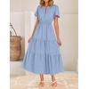 image:imageZESICA Womens Summer Casual Short Sleeve Boho Midi DressBlue