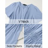 image:imageZESICA Womens Summer Casual Short Sleeve Boho Midi DressBlue
