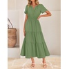 image:imageZESICA Womens Summer Casual Short Sleeve Boho Midi DressGreen
