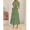 image:imageZESICA Womens Summer Casual Short Sleeve Boho Midi DressGreen