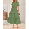 image:imageZESICA Womens Summer Casual Short Sleeve Boho Midi DressGreen