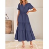 image:imageZESICA Womens Summer Casual Short Sleeve Boho Midi DressNavy