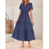 image:imageZESICA Womens Summer Casual Short Sleeve Boho Midi DressNavy