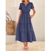 image:imageZESICA Womens Summer Casual Short Sleeve Boho Midi DressNavy