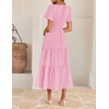 image:imageZESICA Womens Summer Casual Short Sleeve Boho Midi DressPink