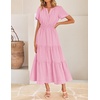 image:imageZESICA Womens Summer Casual Short Sleeve Boho Midi DressPink