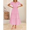 image:imageZESICA Womens Summer Casual Short Sleeve Boho Midi DressPink