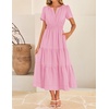 image:imageZESICA Womens Summer Casual Short Sleeve Boho Midi DressPink