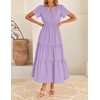 image:imageZESICA Womens Summer Casual Short Sleeve Boho Midi DressPurple