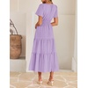 image:imageZESICA Womens Summer Casual Short Sleeve Boho Midi DressPurple