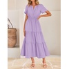 image:imageZESICA Womens Summer Casual Short Sleeve Boho Midi DressPurple