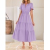 image:imageZESICA Womens Summer Casual Short Sleeve Boho Midi DressPurple