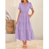 image:imageZESICA Womens Summer Casual Short Sleeve Boho Midi DressPurple
