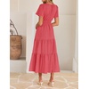 image:imageZESICA Womens Summer Casual Short Sleeve Boho Midi DressWatermelon