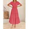 image:imageZESICA Womens Summer Casual Short Sleeve Boho Midi DressWatermelon
