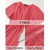 image:imageZESICA Womens Summer Casual Short Sleeve Boho Midi DressWatermelon
