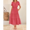 image:imageZESICA Womens Summer Casual Short Sleeve Boho Midi DressWatermelon