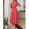 image:imageZESICA Womens Summer Casual Short Sleeve Boho Midi DressWatermelon