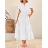 image:imageZESICA Womens Summer Casual Short Sleeve Boho Midi DressWhite
