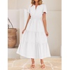 image:imageZESICA Womens Summer Casual Short Sleeve Boho Midi DressWhite