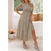 image:imageZESICA Womens Summer Short Puff Sleeve Floral Lace Maxi DressesAlmond
