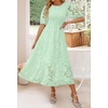 image:imageZESICA Womens Summer Short Puff Sleeve Floral Lace Maxi DressesMint