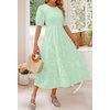 image:imageZESICA Womens Summer Short Puff Sleeve Floral Lace Maxi DressesMint