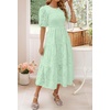 image:imageZESICA Womens Summer Short Puff Sleeve Floral Lace Maxi DressesMint