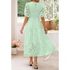 image:imageZESICA Womens Summer Short Puff Sleeve Floral Lace Maxi DressesMint