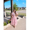 image:imageZESICA Womens Summer Short Puff Sleeve Floral Lace Maxi DressesPink
