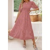 image:imageZESICA Womens Summer Short Puff Sleeve Floral Lace Maxi DressesTearose