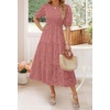 image:imageZESICA Womens Summer Short Puff Sleeve Floral Lace Maxi DressesTearose