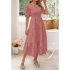 image:imageZESICA Womens Summer Short Puff Sleeve Floral Lace Maxi DressesTearose