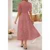 image:imageZESICA Womens Summer Short Puff Sleeve Floral Lace Maxi DressesTearose