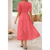 image:imageZESICA Womens Summer Short Puff Sleeve Floral Lace Maxi DressesWatermelon