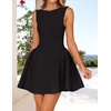image:imageZESICA Womens Summer Sleeveless Boat Neck Cocktail Mini DressBlack