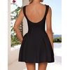 image:imageZESICA Womens Summer Sleeveless Boat Neck Cocktail Mini DressBlack