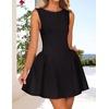 image:imageZESICA Womens Summer Sleeveless Boat Neck Cocktail Mini DressBlack