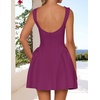 image:imageZESICA Womens Summer Sleeveless Boat Neck Cocktail Mini DressEggplant