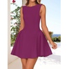 image:imageZESICA Womens Summer Sleeveless Boat Neck Cocktail Mini DressEggplant
