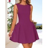 image:imageZESICA Womens Summer Sleeveless Boat Neck Cocktail Mini DressEggplant