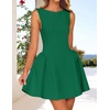 image:imageZESICA Womens Summer Sleeveless Boat Neck Cocktail Mini DressGreen