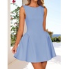 image:imageZESICA Womens Summer Sleeveless Boat Neck Cocktail Mini DressLight Blue