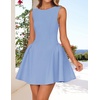 image:imageZESICA Womens Summer Sleeveless Boat Neck Cocktail Mini DressLight Blue