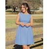 image:imageZESICA Womens Summer Sleeveless Boat Neck Cocktail Mini DressLight Blue